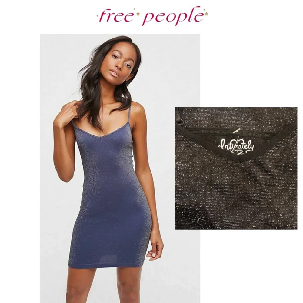 Free People Seamless Sparkle Mini Slip Dress